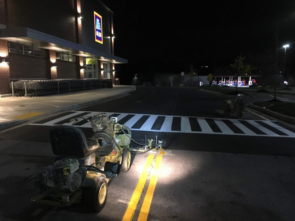 Universal Striping commercial parking lot marking project 7