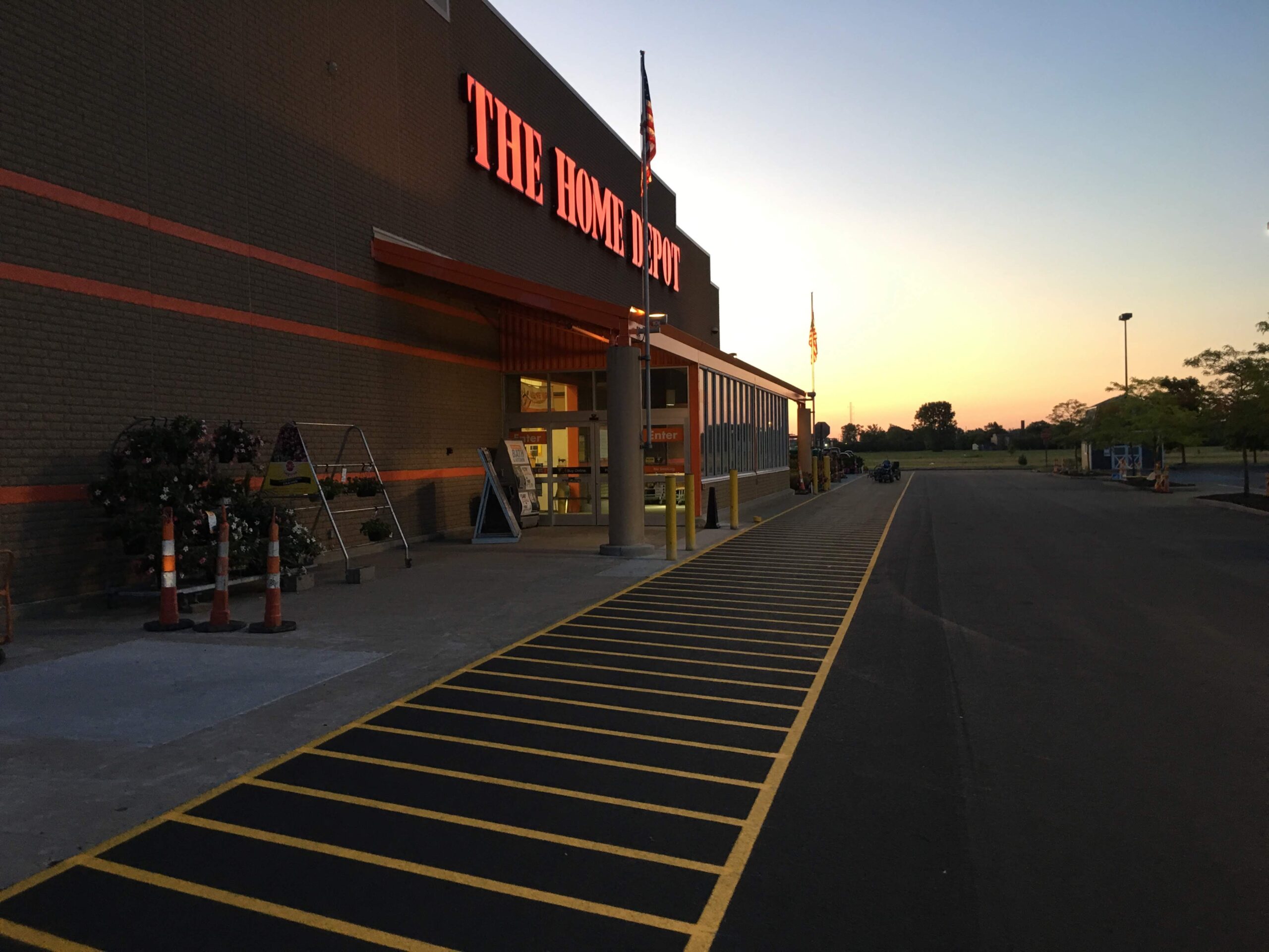 3. Commercial parking spaces restriped in Hampton Roads Virginia