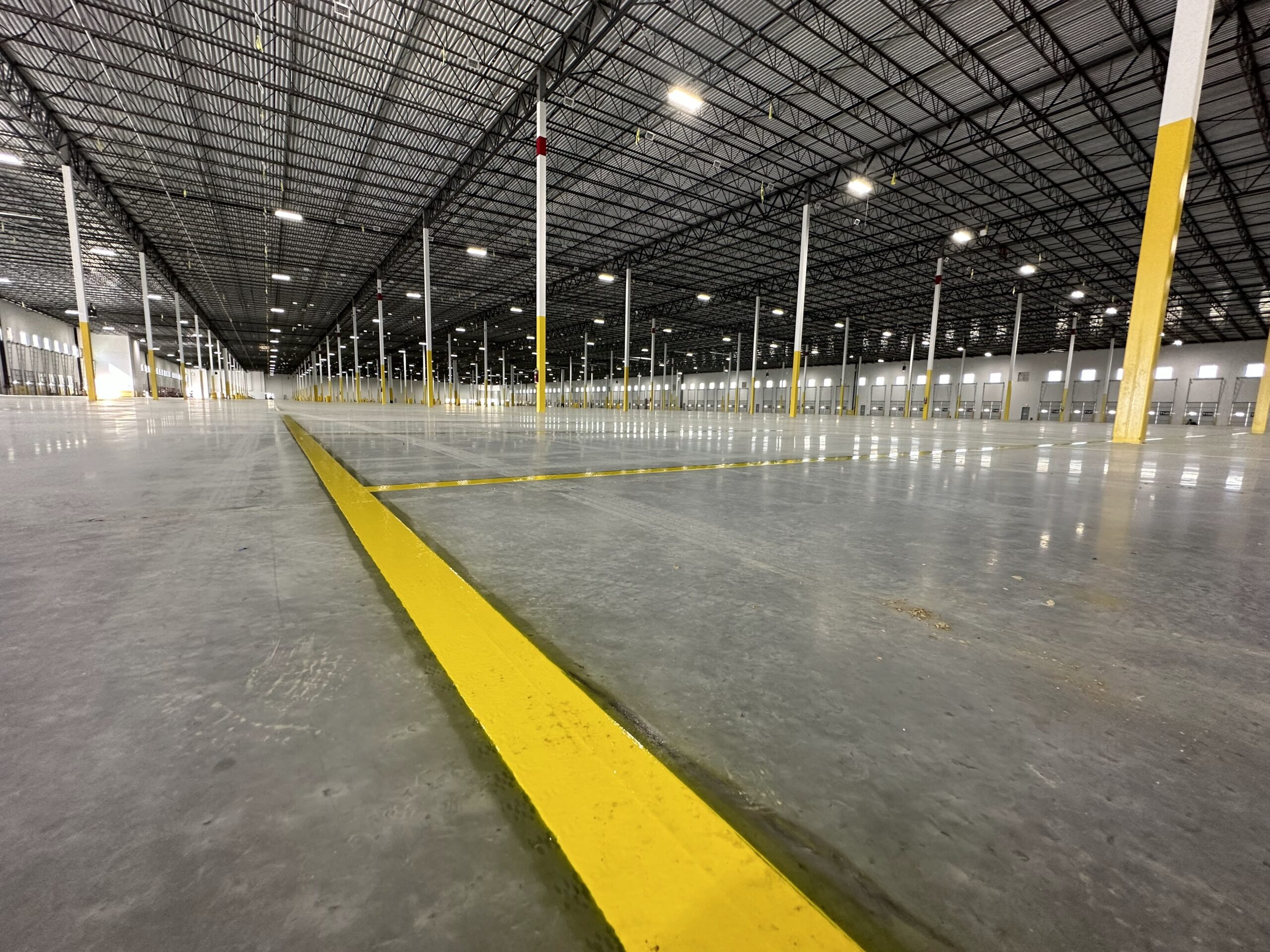 warehouse striping near Dallas TX along I-35 corridor