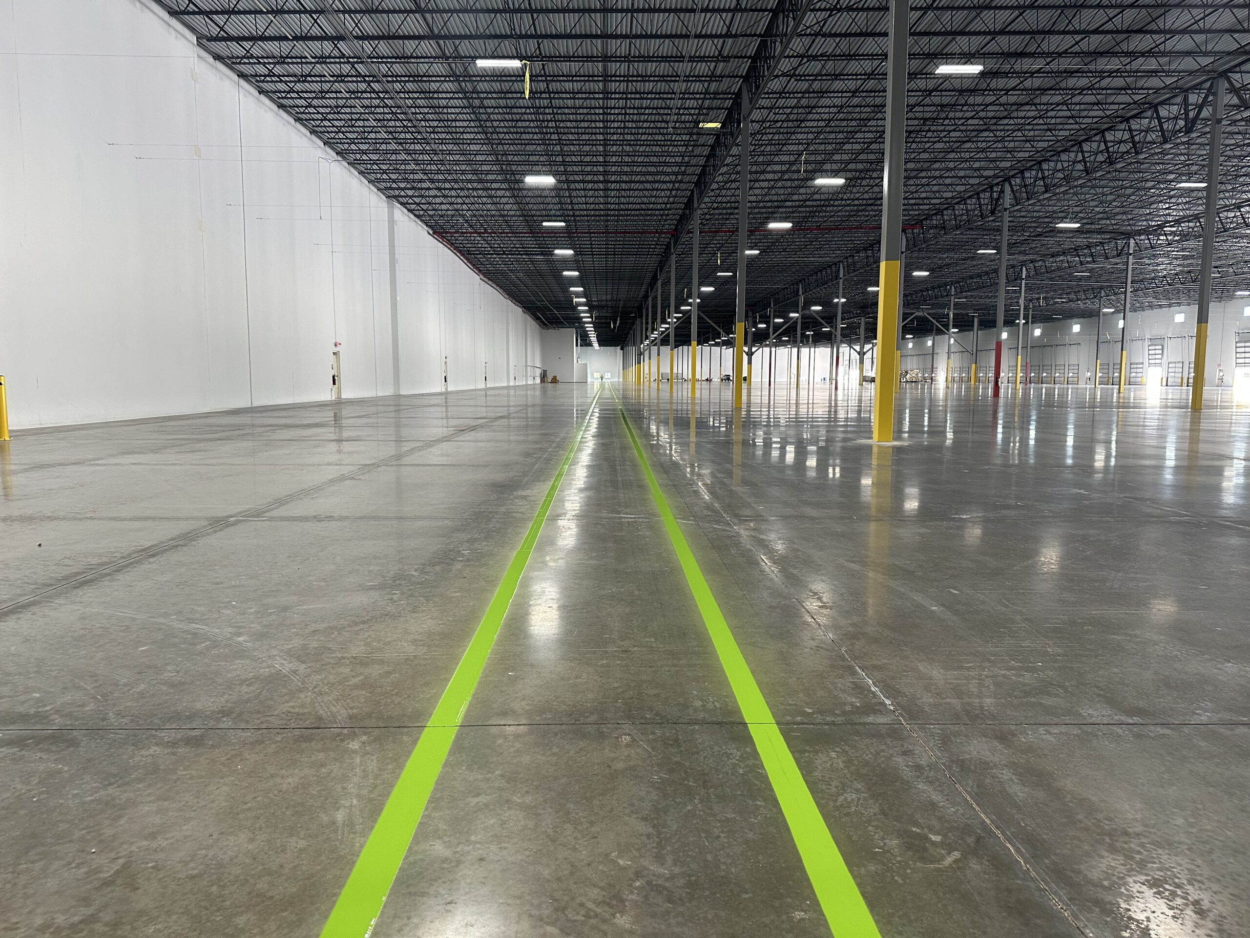 Professional line striping services near I-75 for warehouses and commercial parking lots