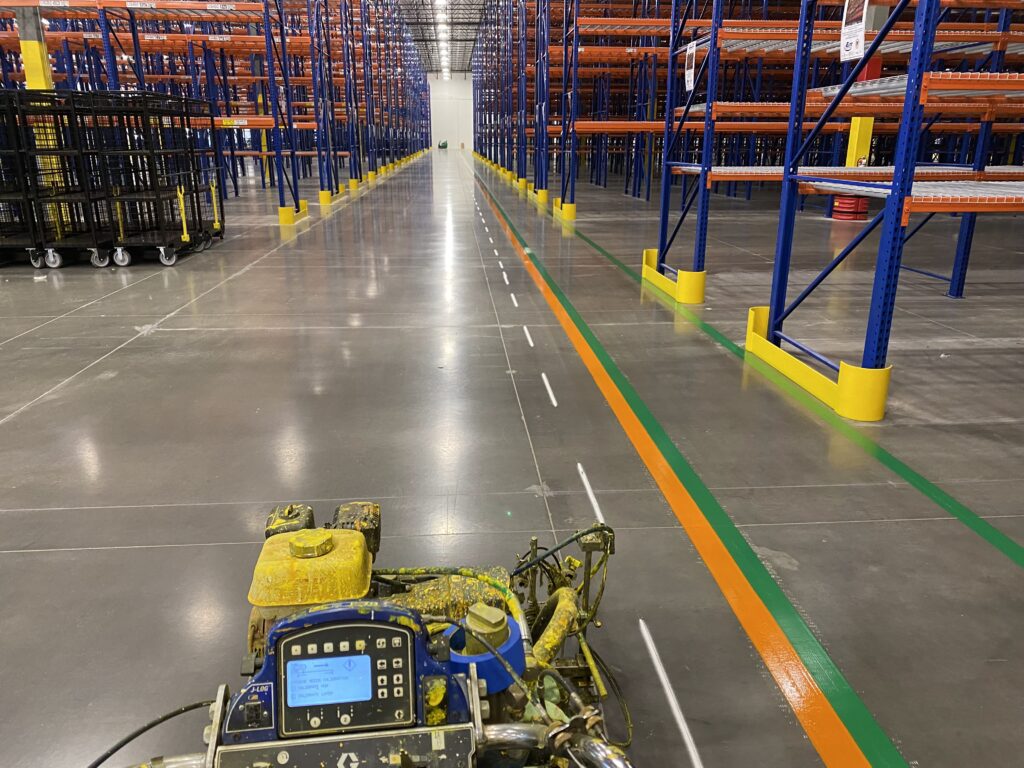 Highvisibility warehouse floor markings for distribution center along I81 corridor