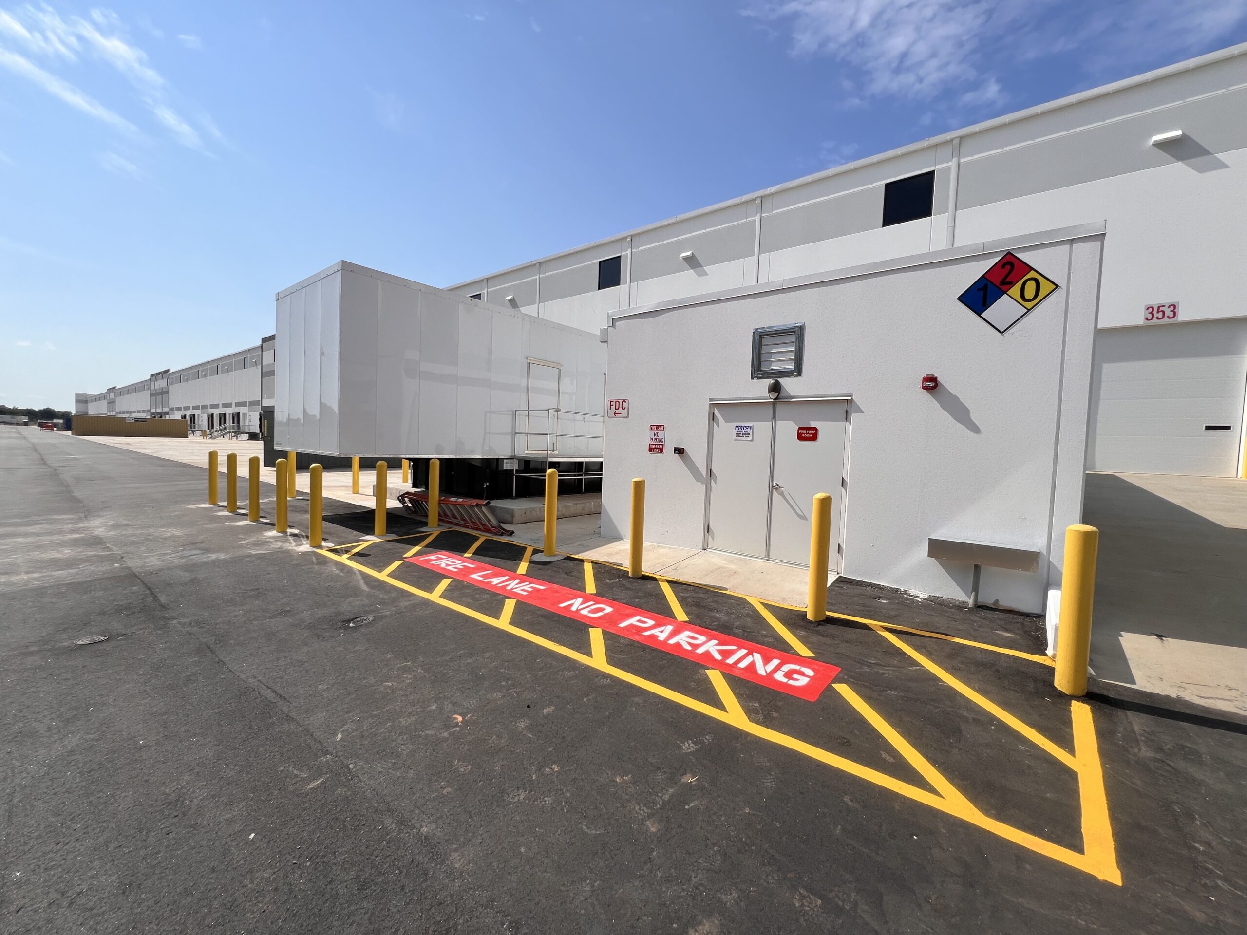 distribution center striping near the I-65 corridor