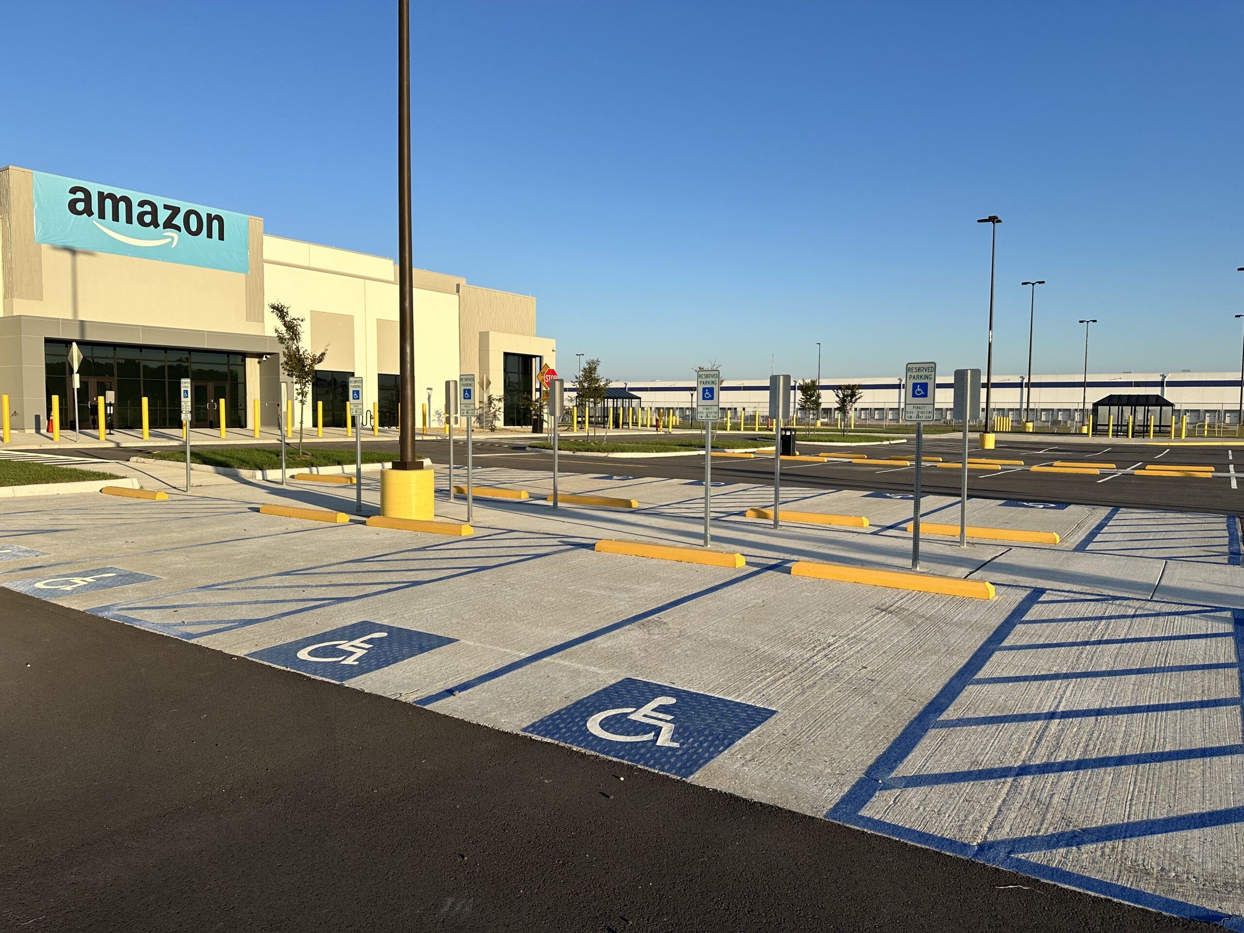industrial striping near me Crown Point Indiana logistics site