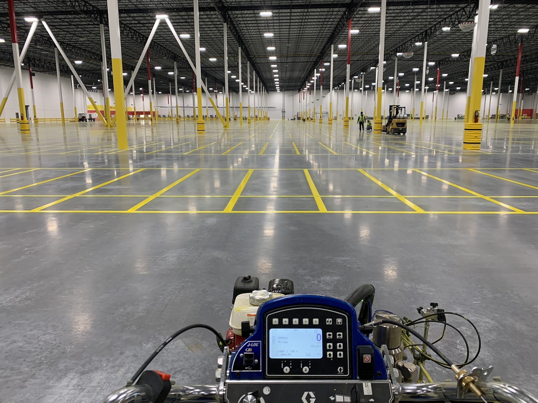 Epoxy safety aisle markings