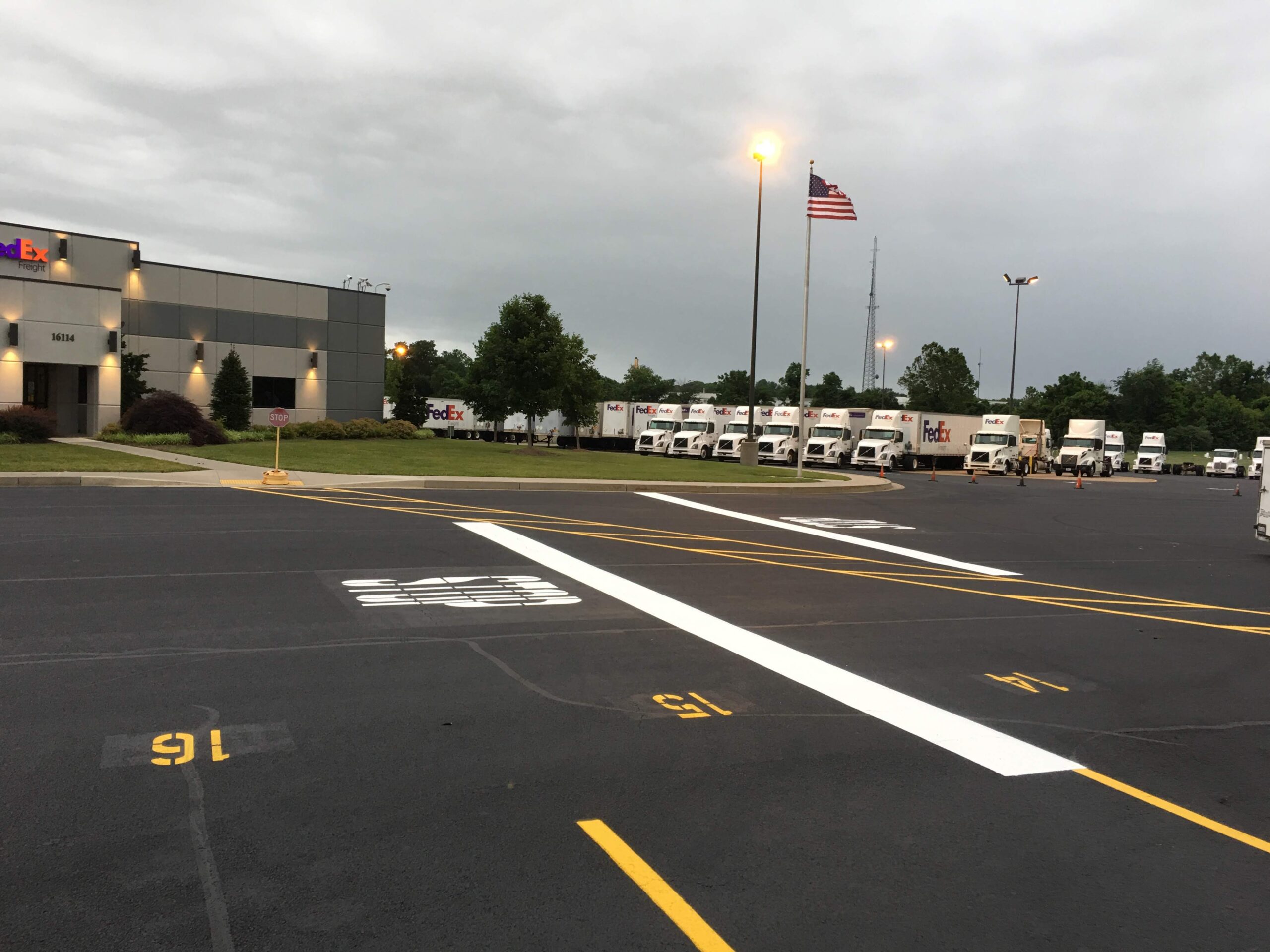 truck yard striping