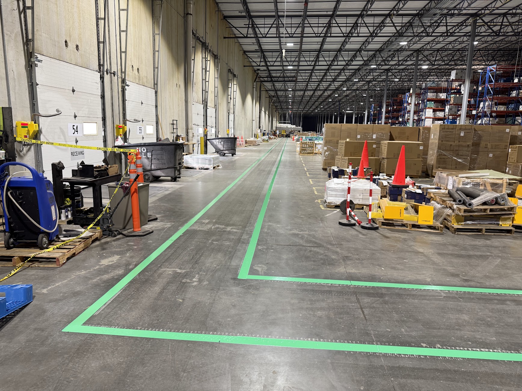 Universal Striping Warehouse aisle line striping Lancaster NY