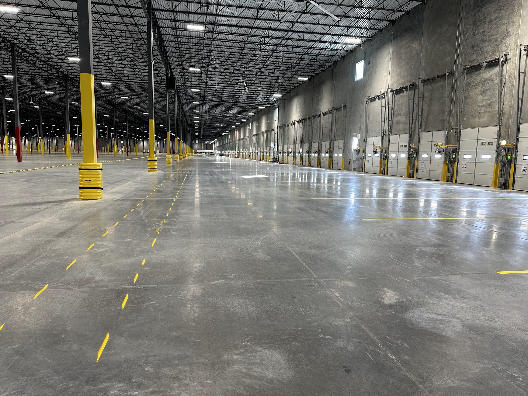Industrial aisle marking and warehouse layout example