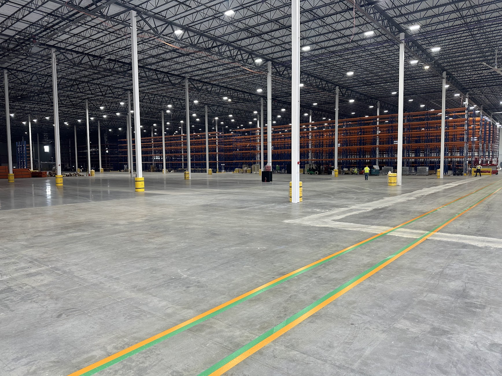 Industrial warehouse aisle striping example
