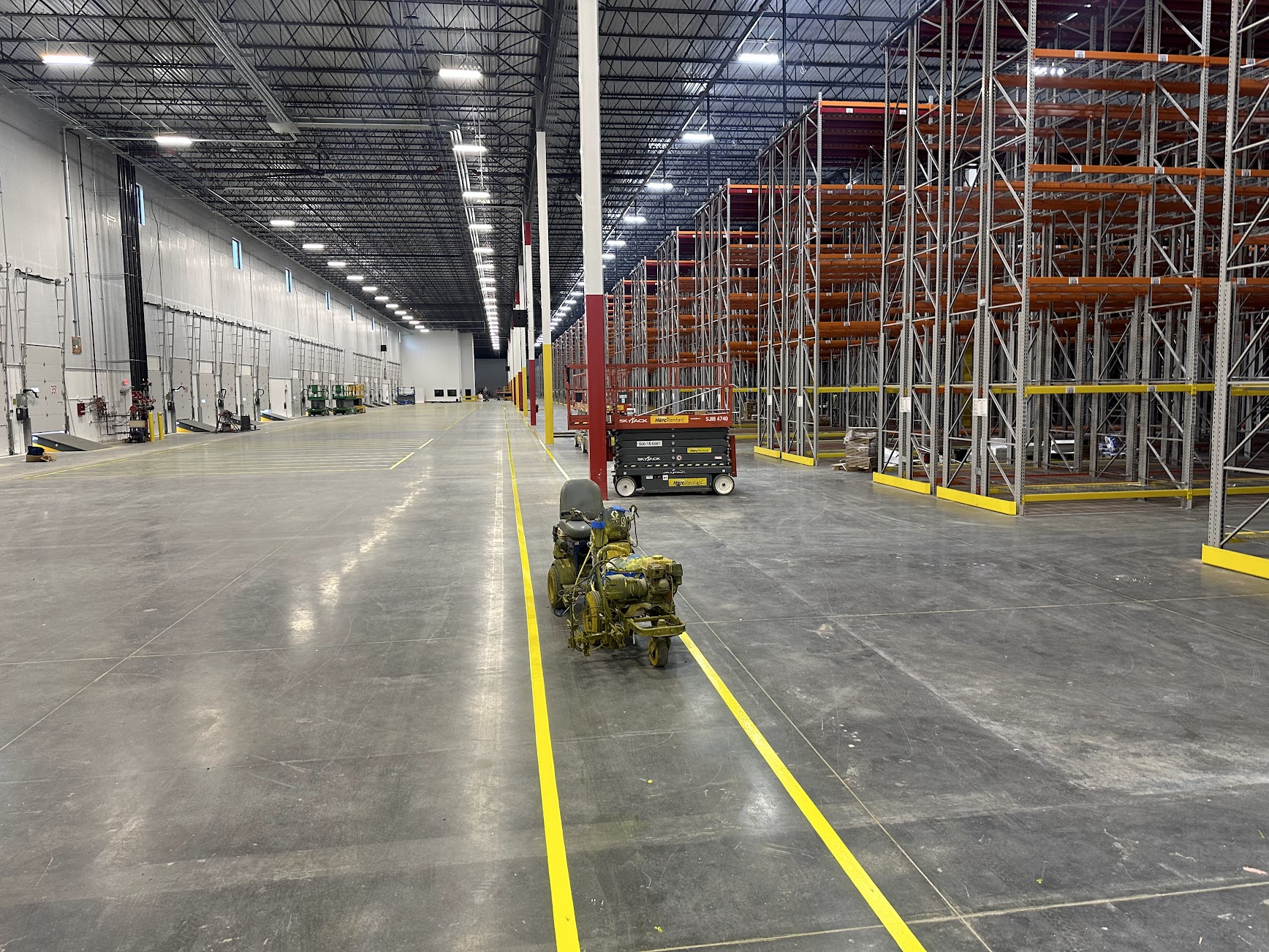 Warehouse floor marking example illustrating Rochester NY service options