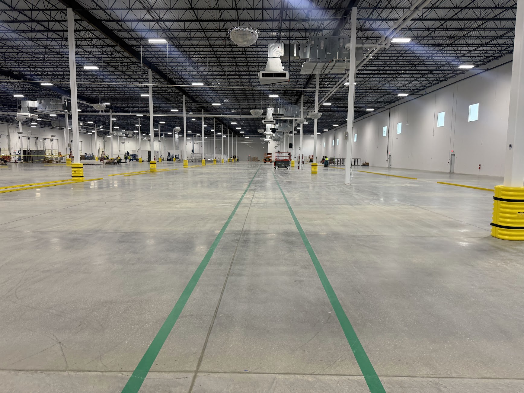 Warehouse floor marking example illustrating Albany NY service options
