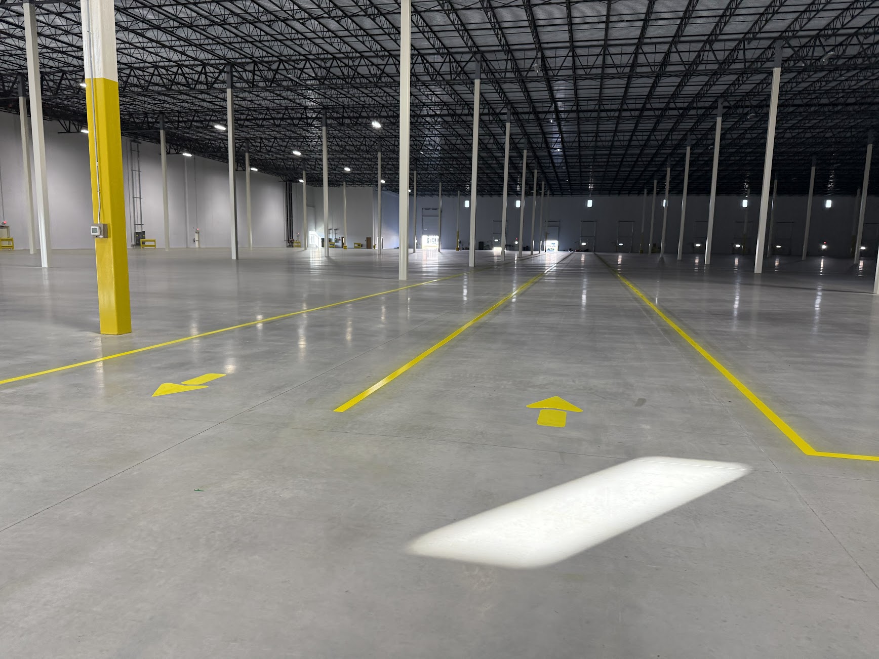Warehouse traffic and safety floor marking example