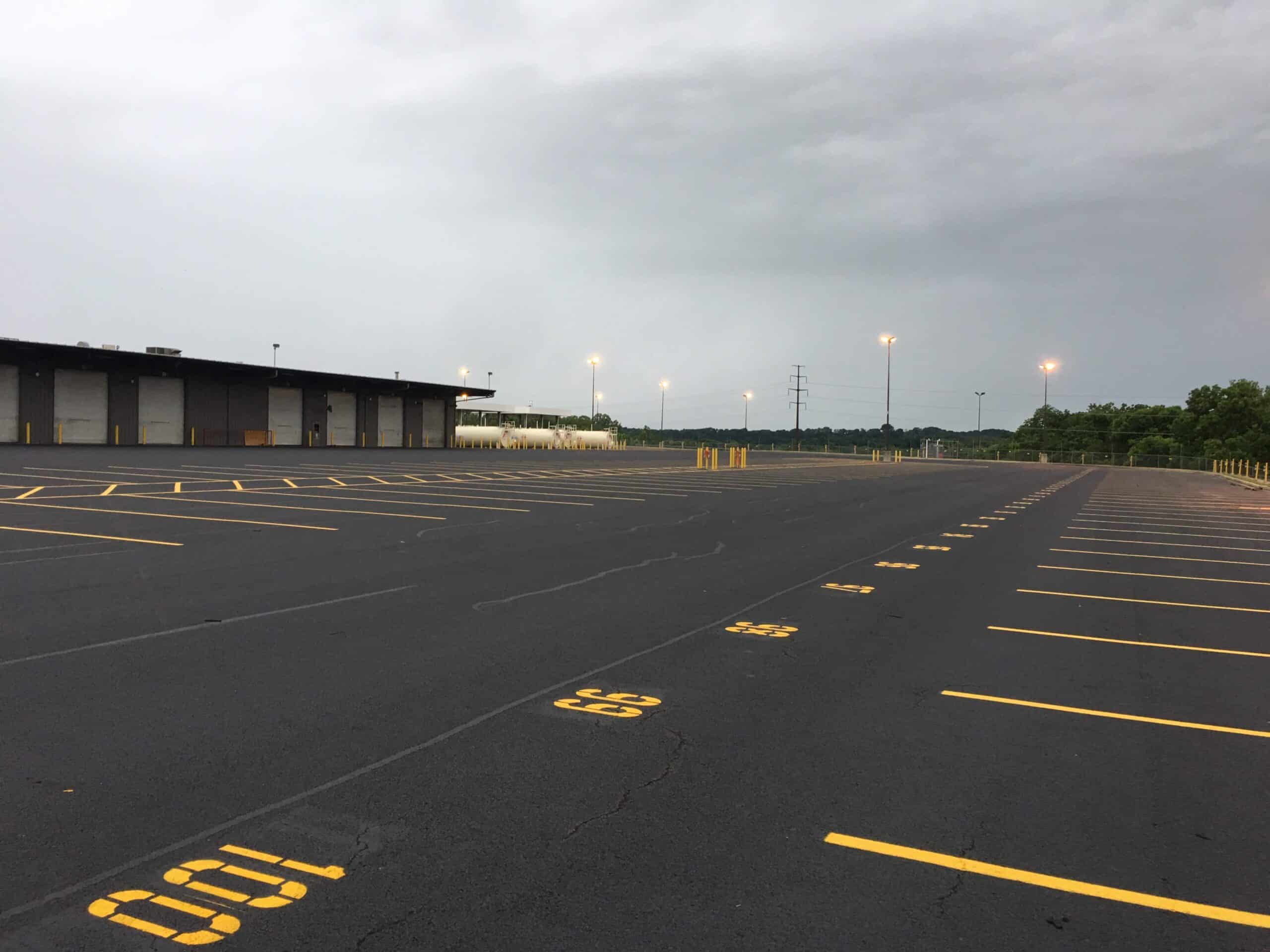 Truck terminal striping project — watch video