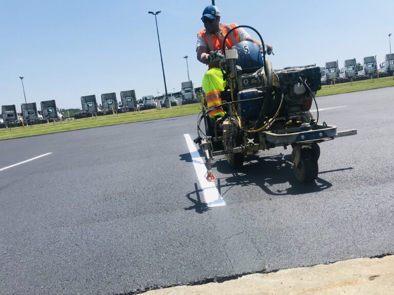 Universal Striping industrial warehouse floor striping project 4