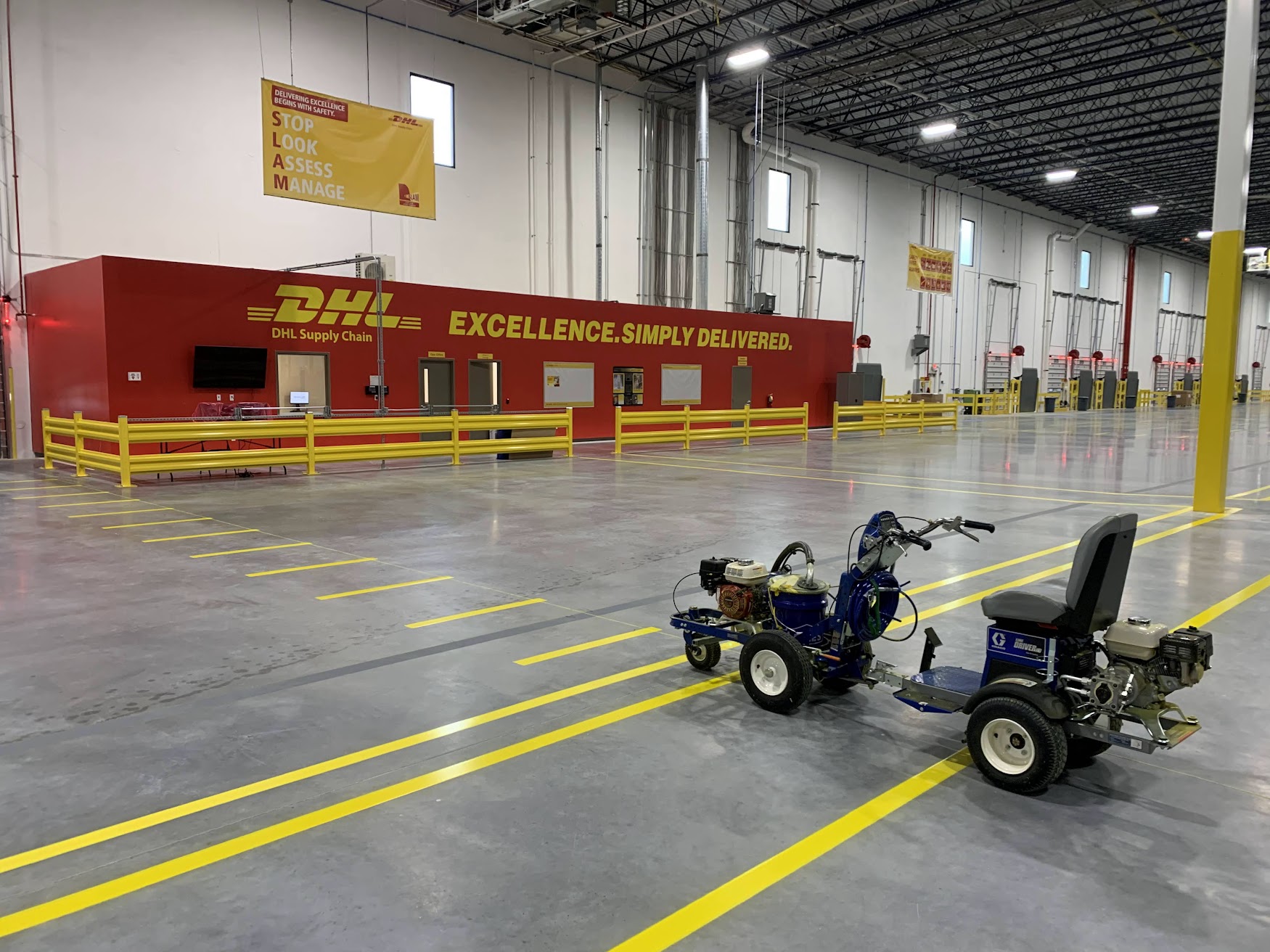 Industrial warehouse line striping Utah
