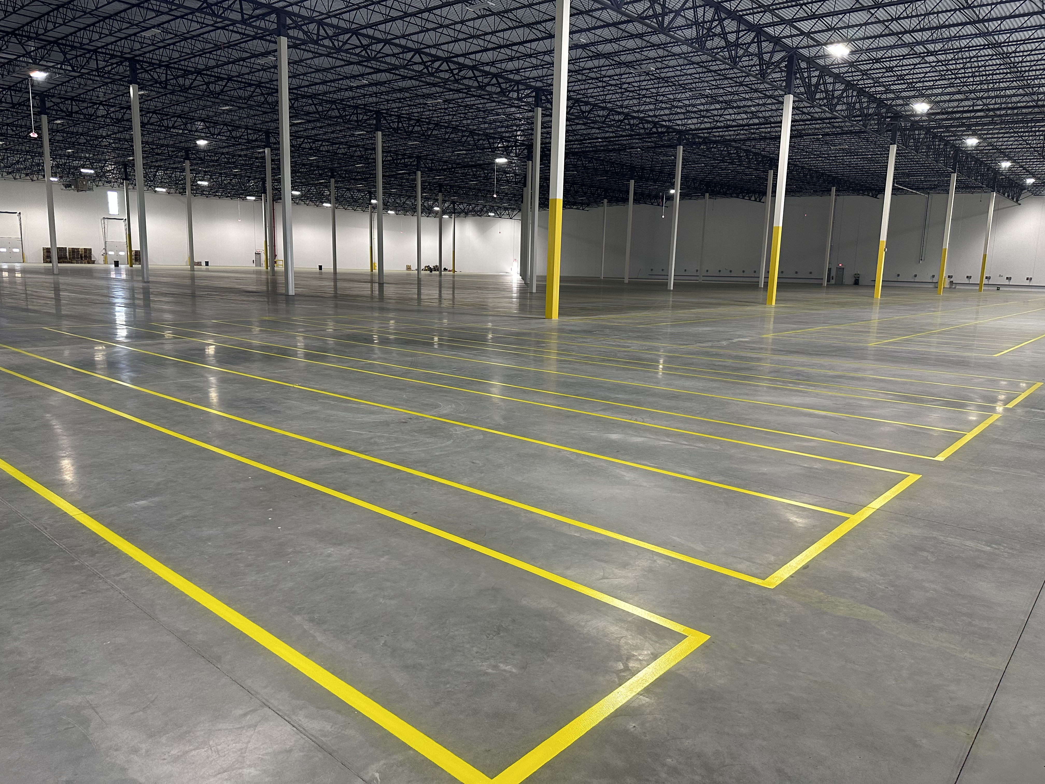 Industrial warehouse floor striping project photo 2