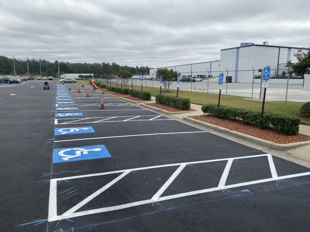 Universal Striping commercial parking lot marking project 3