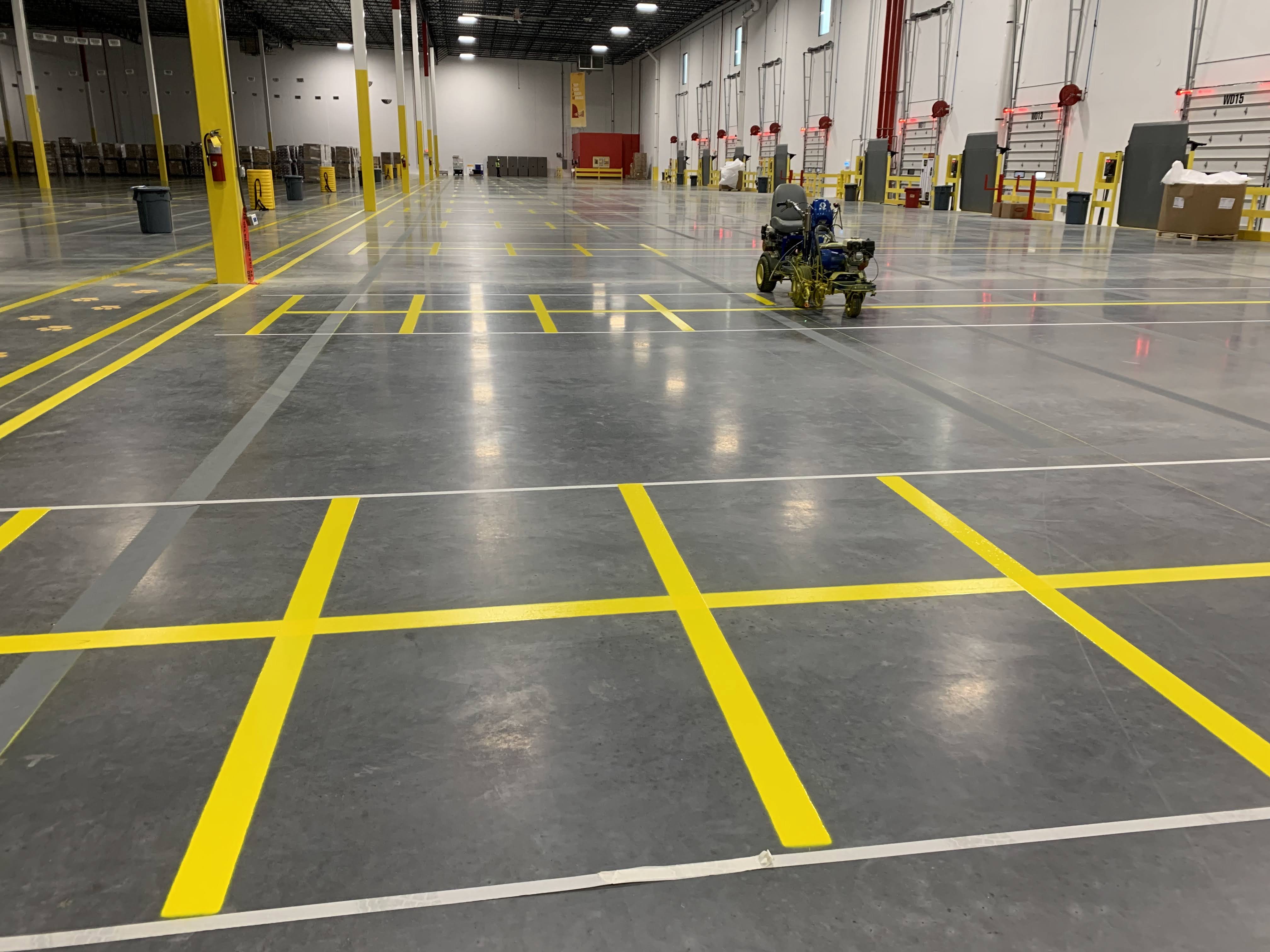 Industrial warehouse floor striping project photo 5