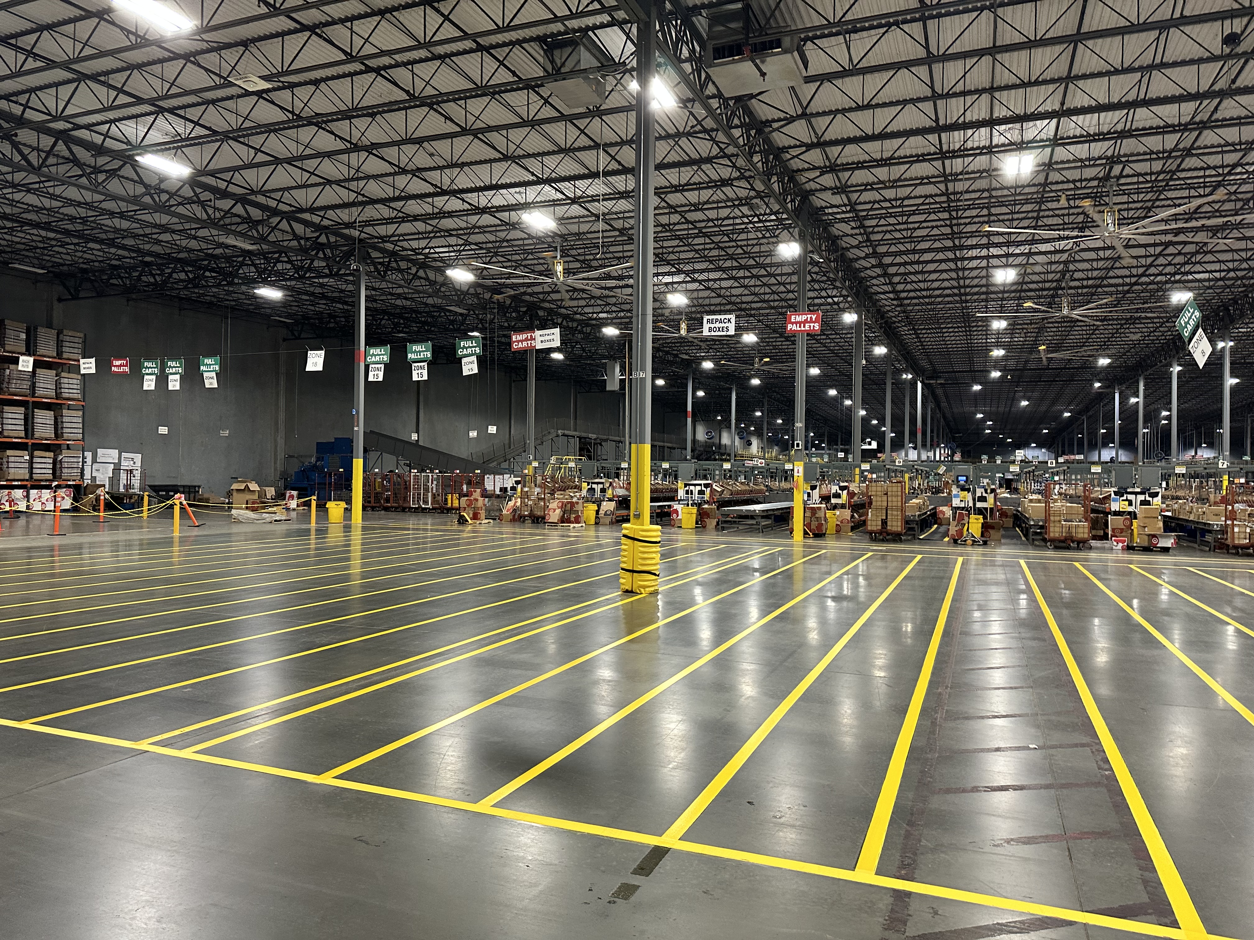 Industrial warehouse floor striping project photo 2