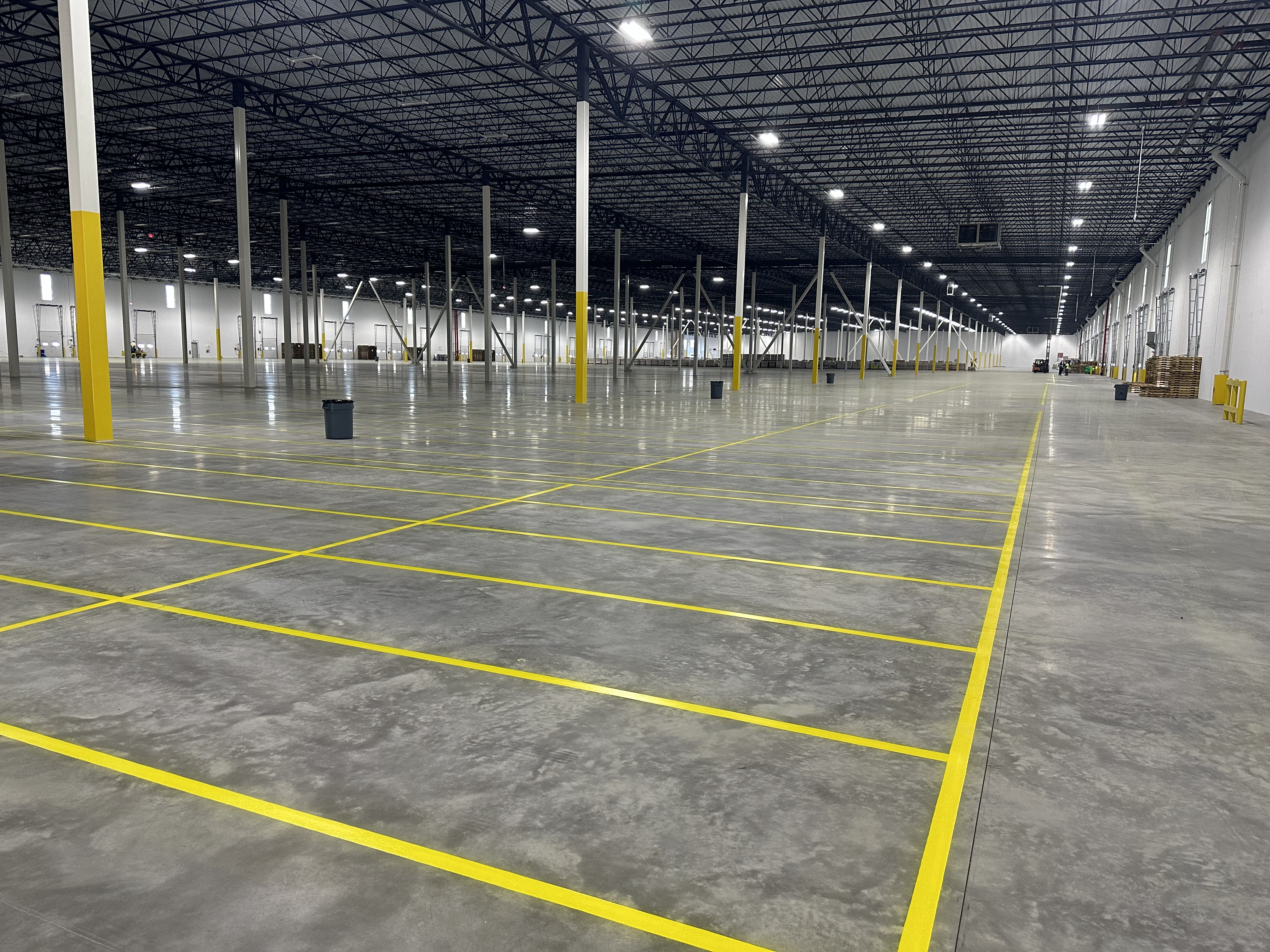 Industrial warehouse floor striping project photo 4