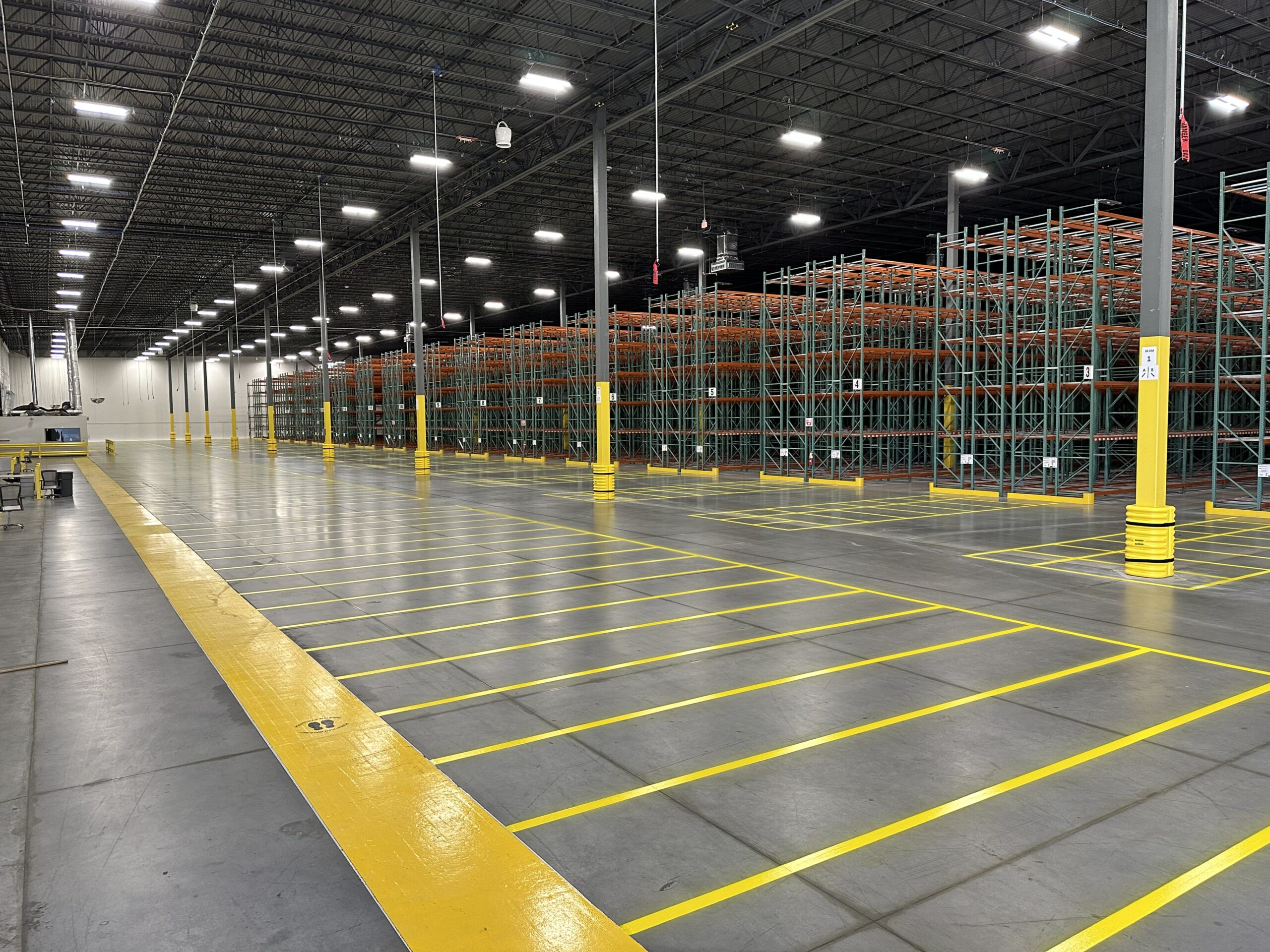 Warehouse epoxy floor striping Salt Lake City Utah