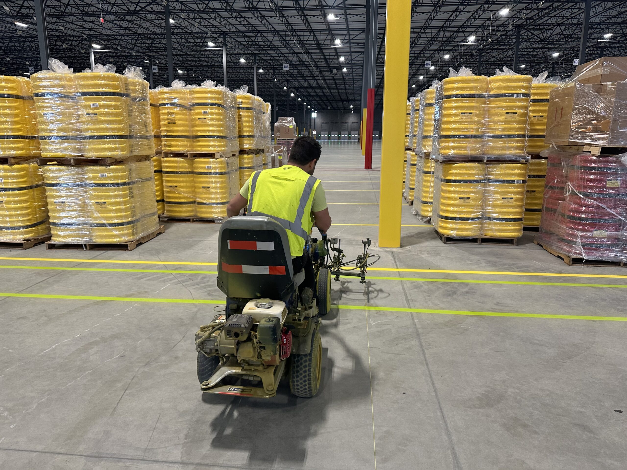 Elgin IL warehouse pedestrian safety markings